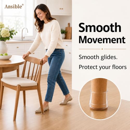 Ansible 36Pcs Chair Leg Floor Protectors for Hardwood Floors, Silicone Caps - size: Small
