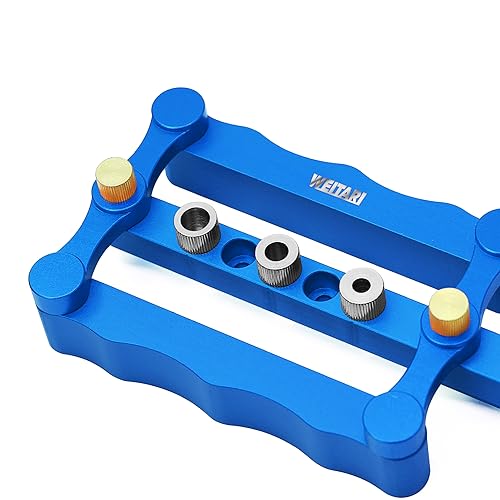 Self Centering Doweling Jig Punch Locator Dowel Jig Kit 1/4 3/8 5/16inch Drill Guide Sleeve Tool Blue