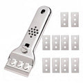 Stainless Steel Razor Blade Scraper With 10 Blades