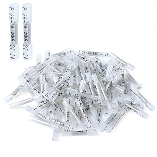 500PCS Heat Shrink Butt Wire Connectors 12-10 AWG, Insulated Waterproof Electrical Wire Connectors Automotive Marine Grade Wire Crimp Terminals Butt Splices, Ideal for Boat, Truck, Clear - size: Clear 500 PCS