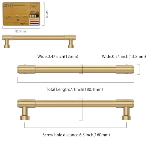 Amerdeco 10 Pack Champagne Bronze Cabinet Pulls 6.3 Inch(160mm) Hole Center Drawer Pulls Cabinet Hardware Kitchen Cabinet Handles for Bathroom ZH0075 - color: Champagne Bronze, size: 6.3"/160MM Hole Center