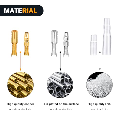 Nilight 400PCS 3.9mm Bullet Connectors with Insulation Cover - color: 400PCS Bullet Connectors