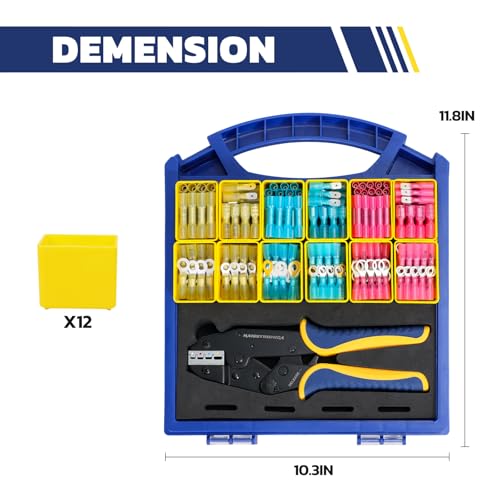 haisstronica 320PCS Heat Shrink Wire Connectors Set, 9" Wire Crimper - size: 320 PCS