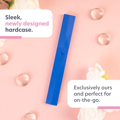 Bona Fide Beauty Glass Nail File with Case (Aqua Cobalt), Made in Czech | Genuine Bohemian Czech glass nail file for natural nails, reusable etched fine grit nail filer, easy to wash nail file - color: Aqua/Cobalt