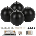4 Inch Wooden Sofa Legs of 4 Wood Furniture Legs Couch Feet Replacement Sofa Furniture Replacement Sofa Legs Replacement for Sofa Couch Chair Cabinet Dresser Ottoman Bed Riser, 4 Pack - color: Black