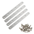 4 Pack Flat Straight Brackets, 196mm/7.7" Silver Mending Plates - color: Silver, size: 196mm/7.7"