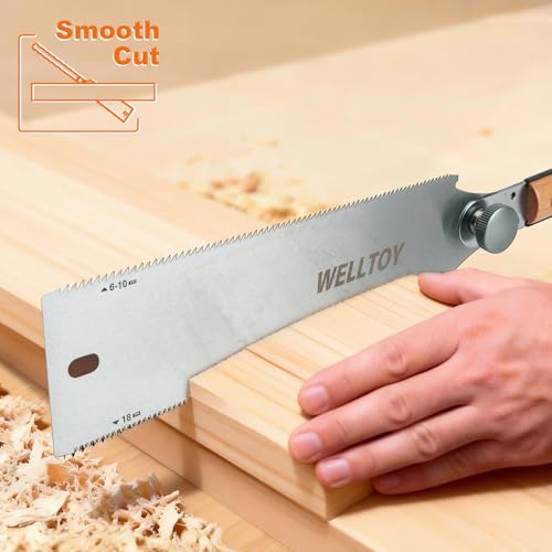 Japanese Pull Saw of Double Edge,10 Inch Hand Saw of 7-10/18 TPI Gradient Teeth, SK5 Flexible Replaceable Blades,with Non-Slip Bamboo Knot wooden Handle,Woodworking Tool for Hardwood & Softwood. - size: 10Inch