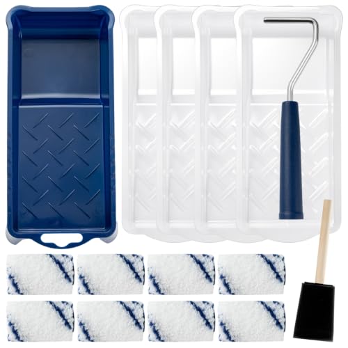 2 Inch Small Paint Roller Kit, 3/8” Nap, 15 Pack