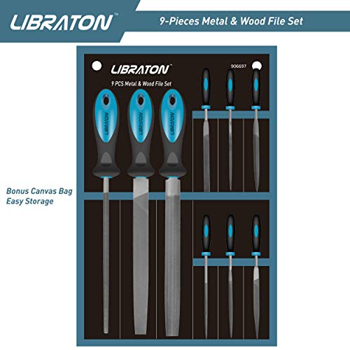 LIBRATON Metal Files 9PCs, File Set for Metal, Needle Files, Files Rasps - style: Metal File-9PCS