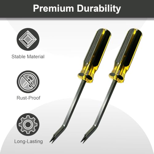 Heavy Duty Upholstery Staple Remover,Construction Staple Puller Tack Lifter Tool for Carpet, Furniture, Floor, Photo Frame, Wooden Surfaces for Removing Nails,Staples,and Tacks (2 pcs) - color: 2 Pcs