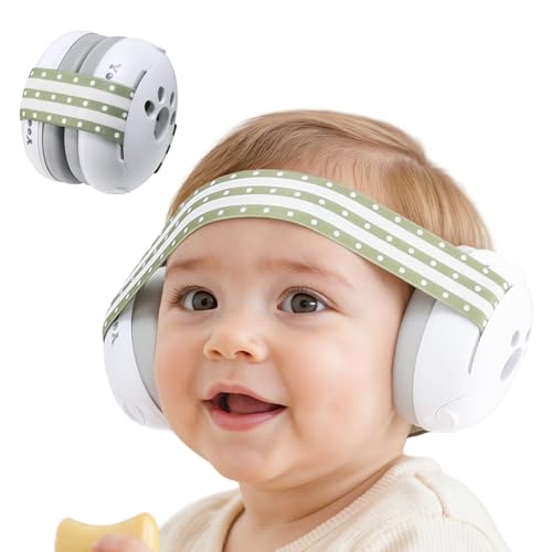 Yoofoss Baby Ear Muffs Noise Protection for Infants Up to 36 Months - Noise Cancelling Headphones for Ear Protection - color: Green