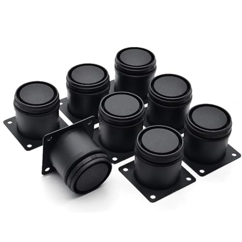 2 Inch Metal Furniture Legs Stainless Steel Adjustable Legs Black Metal Legs Round Cabinet Legs for Coffee Table Cabinet Desk Sofa Shelves, Pack of 8 - color: Black, size: 2"