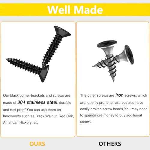 4 Pcs Black L Bracket Corner Braces Stainless Steel 4" x 4" Shelf Bracket for Wood, Shelves, Furniture, 90 Degree Support Joint Right Angle Brackets 100x100mm - size: 4PCS-Black 100*100mm/4*4in