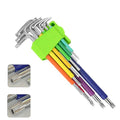 Hex Key Set, 9PCS Metric Allen Key Set, 1.5-10MM, Anti-Slip Long Ball End Hex Wrench Set Color Coding Hex Key Set(Double-headed plum blossom, Medium and long style) - color: Double-headed Plum Blossom, size: Medium and long style