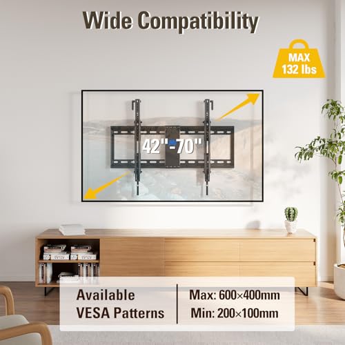 Mounting Dream Tilt TV Wall Mount for 42-70 Inch TVs, Tilt Up to 20 Degrees - size: For 42"-70" TV