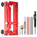 Saker Door Hinge Jig and Deep Hole Pencil Set,Aluminum Alloy Doors Hinges Router Jig,Adjustable Doors Jamb Hinge Jigs,Fits Door Hinges from 2.5" to 5" Length and Thicknesses,Radius 1/4” or Radius 5/8” - size: Door Hinge Jig and Deep Hole Pencil