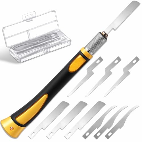 Honoson Mini Hobby Saw with 9 Razor Blades for Miniatures,Yellow,Style 2 - color: Yellow, style: Style 2