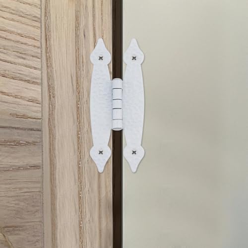 T Tulead White H Shape Cabinet Hinges Iron Furniture Flat Hinges 3.5"×1.46" Decorative Small Hinge Pack of 20 with Screws - color: White-20pcs