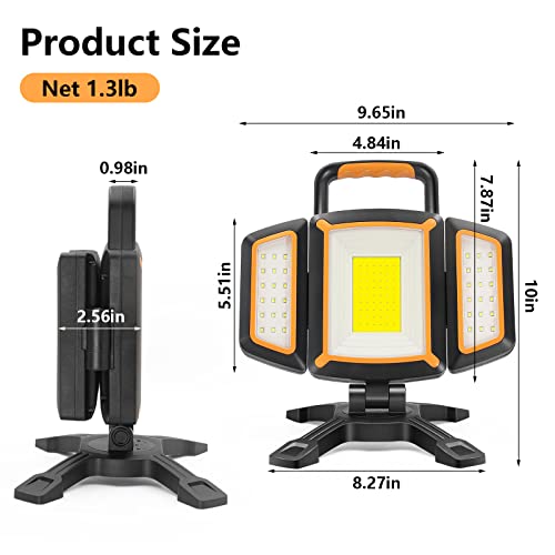 TRESDA 3000LM Rechargeable Work Light, Magnetic LED, Foldable & Portable - style: Magnetic Stand
