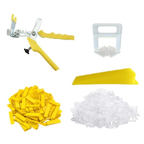 Tile Leveling System Kit with Plier, Tile Leveling Clips Tools for Floor and Wall Installation, Ceramic, Porcelain, Stone Tiles (1/8 Inch Tile Spacers)