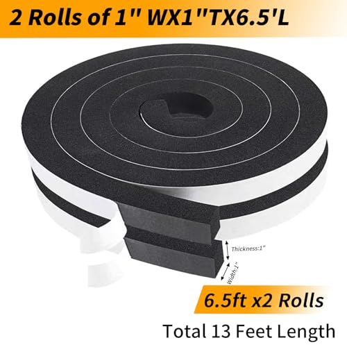 Air Conditioner Foam Insulation 1 Inch Wide X 1 Inch Thick - 13 Ft - size: 1"(W) x 1"(T) x 13'(L)