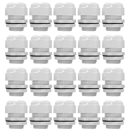MAKERELE 20Pcs 1 Inch Grey NPT Cable Glands, IP68 Waterproof - color: Grey, size: 1" 20pcs BAG
