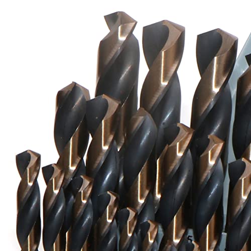 29pcs HSS Black and Gold Finish, High Speed Steel Twist Drill Bits, 1/16" - 1/2" in Metal Case