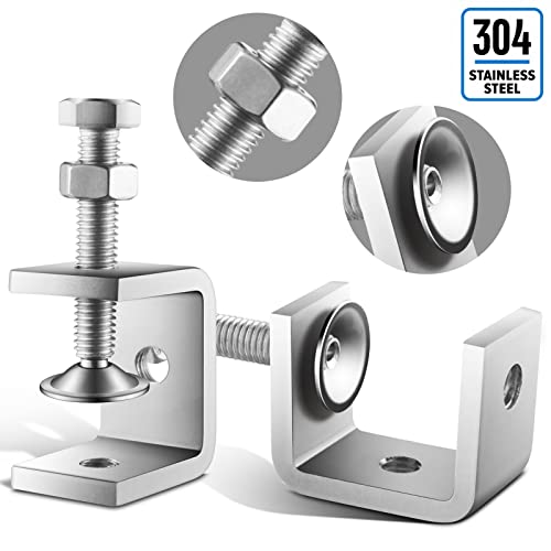 10 Pcs 304 Stainless Steel C Clamp Mini Tiger Clamp 1Inch Heavy Duty Metal U Clamps with Stable Wide Jaw Opening for Mounting Metal Working Woodworking(10 Pcs, 1 3/16 Inch) - size: 1 3/16 Inch