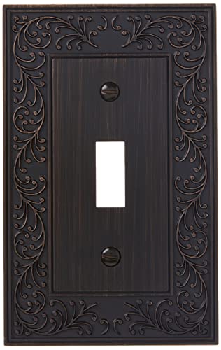 Amerelle 43TVB English Garden Wallplate, 1 Toggle, Cast Metal, Aged Bronze, 1-Pack - color: Aged Bronze, size: 1 Toggle
