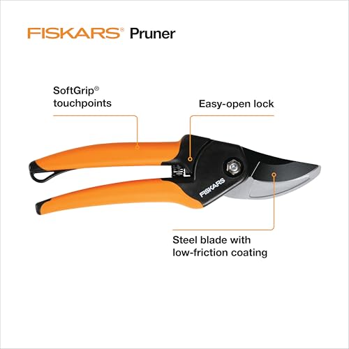 Fiskars SoftGrip Bypass Pruning Shears, 5/8” Cut Capacity Garden Clippers - style: Soft Grip Pruner