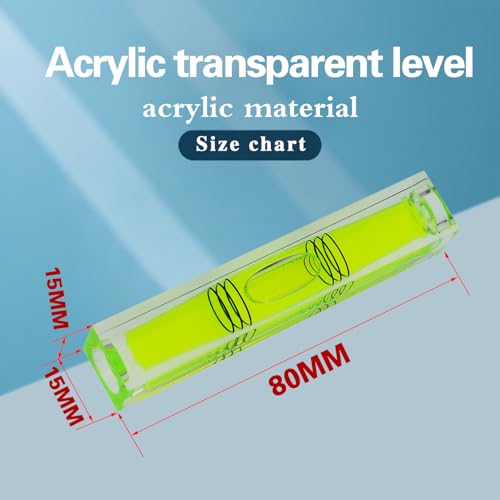 High precision mini bubble, double line small level bubble, three line flat ball level, household ruler can be turned 180 degrees (Non-magnetic, 80 * 15 * 15mm（4PCS)) - size: 80*15*15mm（4PCS)