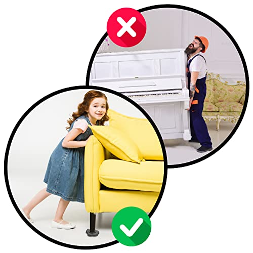 Heavy Duty Furniture Lifter with 4 Sliders for Easy and Safe Moving, Appliance Roller Suitable for Sofas, Couches and Refrigerators, Adjustable Height - color: Black