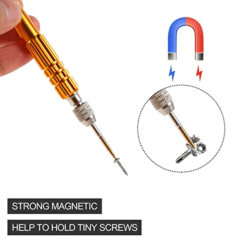 Mini Eyeglass Repair Kit Glasses Screwdriver Pocket Precision Tool - color: Gold