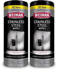 Weiman Stainless Steel Cleaning Wipes [2 Pack] Removes Fingerprints, Residue, Water Marks and Grease From Appliances - Works Great on Refrigerators, Dishwashers, Ovens, Grills and More - style: 30 Count (Pack of 2)