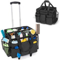 LoDrid Professional Rolling Cleaning Bag with Detachable Trolley, Black - color: Black