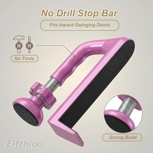 Portable Door Lock Travel Security, Pink Anti-Theft Stopper