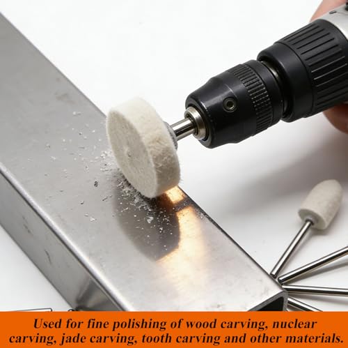 185Pcs Polishing Buffing Wheel Kit, Felt Wool Pad Set, Rotary Accessories with Sanding Drum, Polishing Compound, Grinding Head, 1/8" Shank for Jewelry Metal Polishing, Compatible with Dremel - color: 185pcs-10 Styles