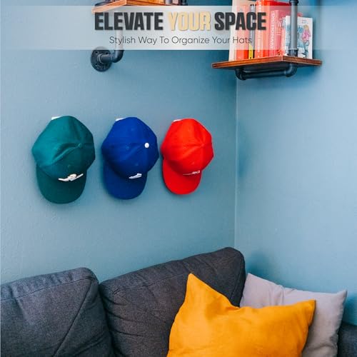 Modern JP Adhesive Hat Hooks for Wall (16-Pack) - Minimalist Hat Rack Design, No Drilling, Strong Hold Hat Hangers - USA Patented, White - color: White