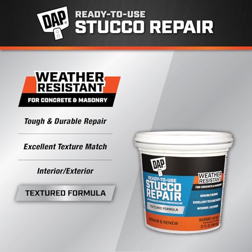 Dap 10504 All-Purpose Ready-to-Use Stucco Patch, 1-Quart - size: 1 Quart