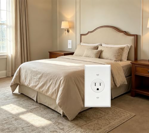 ZEFTV Mid-Size Single Outlet Cover Wall Plates 1-Gang 4.89" x 3.12" Switch Outlet Electrical Cover Plate Unbreakable Thermoplastic Faceplate for Light Receptacle Outlet Switch, White (6 Pack) - color: Mid-Size,Single Outlet, size: 6 Pack