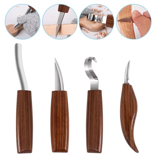 Wood Carving Kit,23pcs Wood Carving Tools with 4 Wood Carving Knives 6 Detail Knives 6 Basswood Blocks,Square Handle Design Whittling Kit DIY Hobbies for Beginners Adults Kids Hobby(NewSet2) - size: 4PCS Flat Handle & Square Basswood