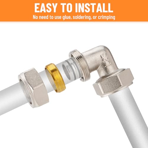 3/4" Air Piping Fittings, 200PSI Elbow Compressed Air System Kit - size: 2PCS