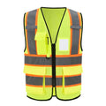 A-SAFETY Mesh High Vis Vest, Reflective Construction Vest with Pockets - color: Yellow, size: XX-Large