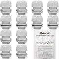 MAKERELE 12Pcs 1 Inch Grey NPT Cable Glands, IP68 Waterproof - color: Grey, size: 1" 12pcs BAG