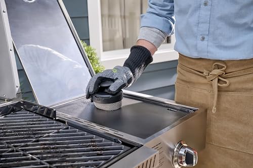 Cuisinart 3-in-1 Chainmail Grill Cleaner, Bristle-Free Dual Function Heavy-Duty Grill Brush with Removable Head, Worry-Free Stainless Steel Steam Clean BBQ Scrubber for Grills & Griddle - color: Chainmail Grill Cleaner Brush