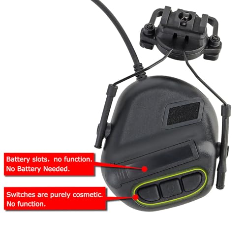 ATAIRSOFT Tactical Airsoft Headset with Microphone Waterproof Hunting Shooting Headphones Earmuff No Noise Reduction Function - color: Bk