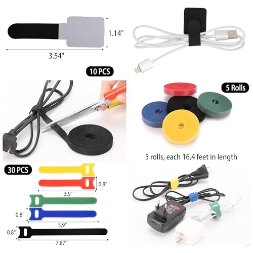 NORIX Cable Management Kit, 600 PCS Cord Organizer Set for Desk, TV & PC
