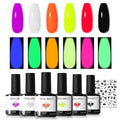 modelones Halloween Gel Nail Polish Set, Glow in the Dark 6 Colors - color: A A A1 Halloween Midnight Glow Collection