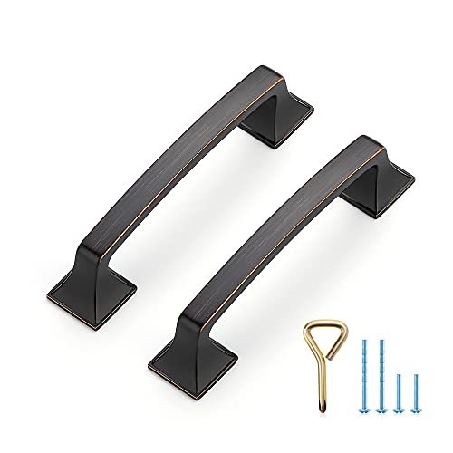 Ravinte Oil Rubbed Bronze Cabinet Handles Cabinet Pulls 3-3/4 Inch, 10 Pack - color: Oli Rubber Bronze, size: 3-3/4 Inch Hole Center
