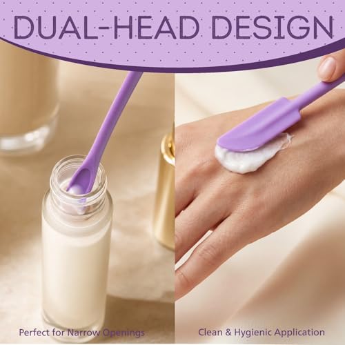 3 Pack Silicone Makeup Spatula Set, Mini Cosmetic Cream Scraper Tools
